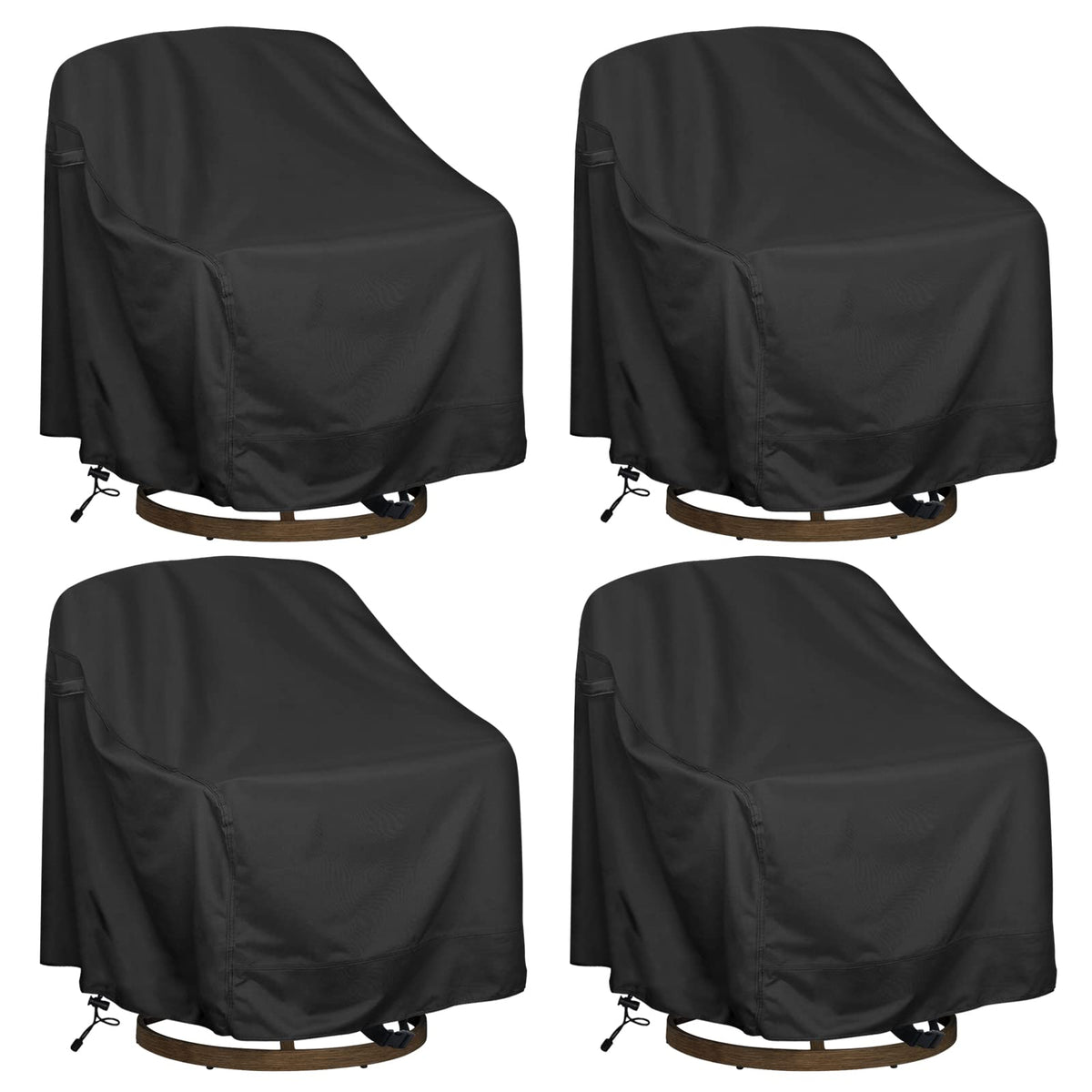 Outdoor Swivel Lounge Chair Cover 4 Pack, Fits (39" L ? 37" W ? 38" H) Lawn Patio Chairs, 420D Tear-Resistant, UV Resistant, Waterproof for Furniture