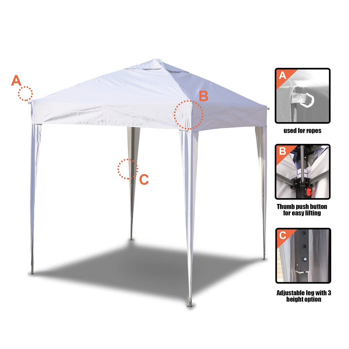 SANHENG Pop Up Gazebo, Pop Up Tent Heavy Duty, Fully Waterproof, All Weather Gazebo ideal for Outdoor Party Camping (3x3m no sides,White)