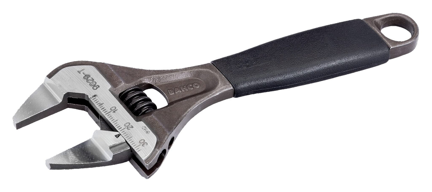 Bahco 9029-T Slim Jaw Adjustable Wrench, 170mm Length, Silver/Grey/Black