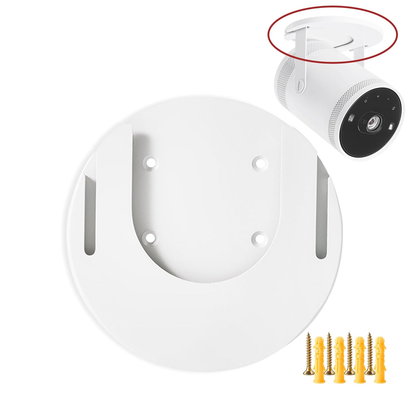 Tjyuze Freestyle Wall Mount Compatible with Samsung Freestyle Projector Ceiling Mount, Freestyle 2 Accessories Wall Mount Stand, White (White)