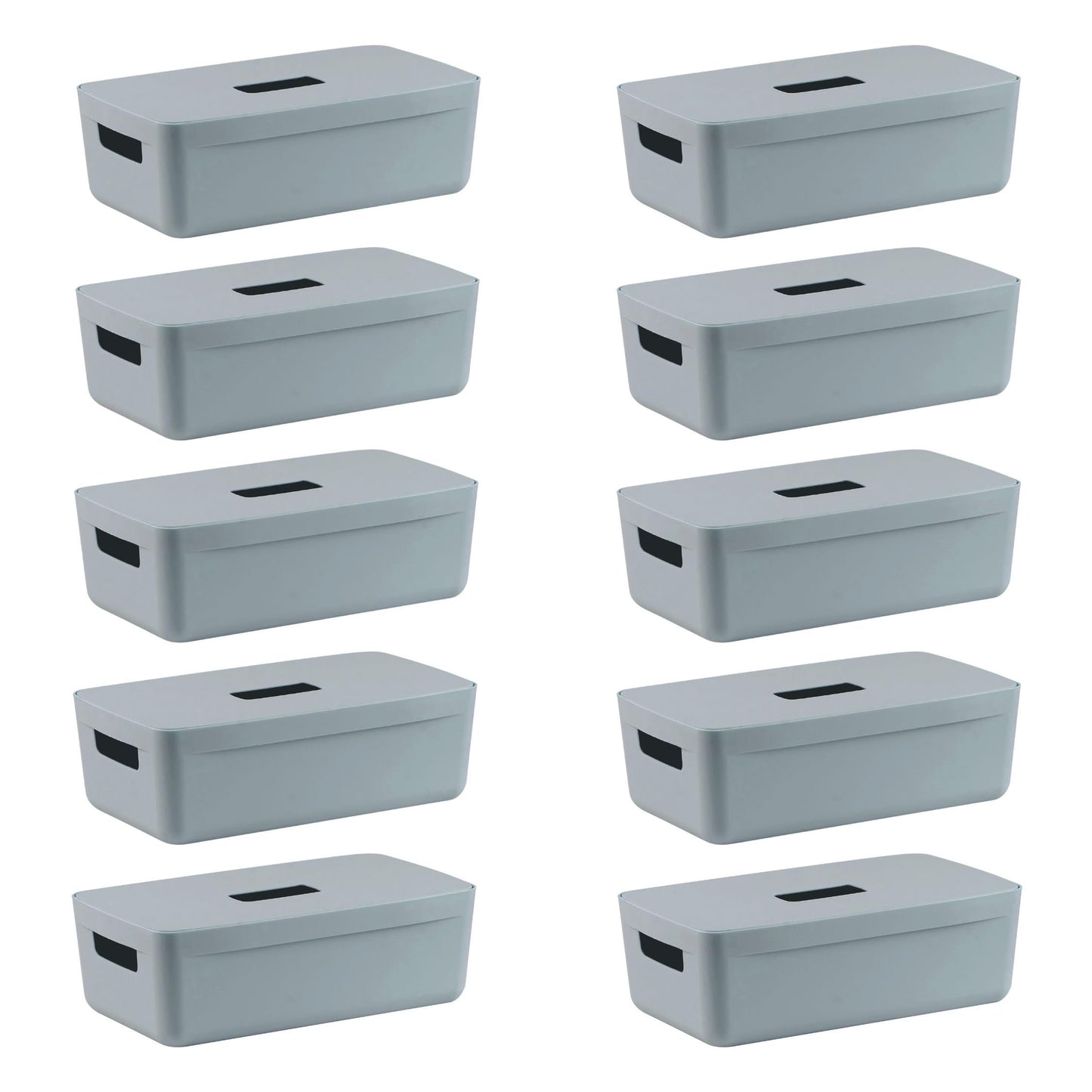 IDEA HOME Storage Boxes with Lids 10 Pieces - Plastic Storage Box - Storage Organiser