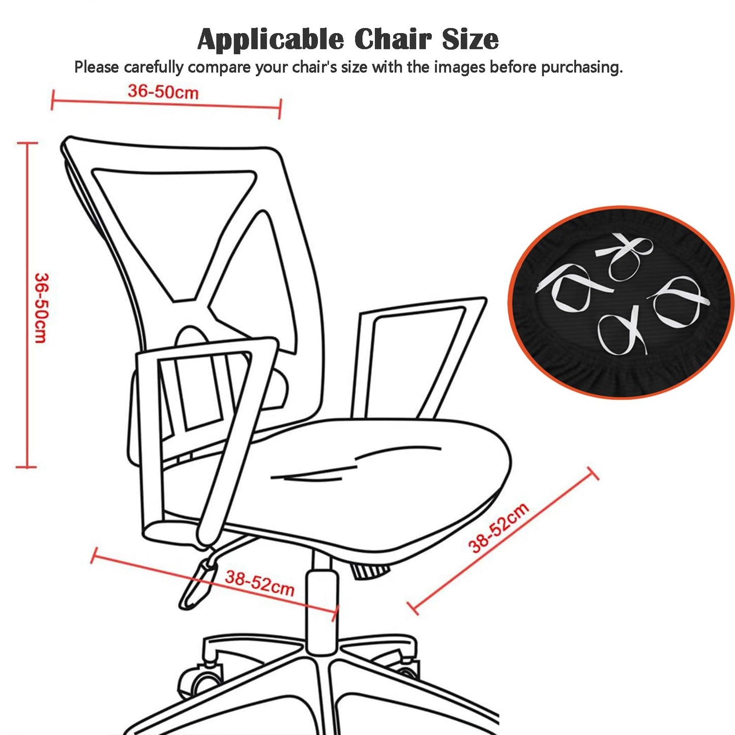 FYTXSZ Chair Covers Spandex Office Computer Chair Cover Stretch Removable Washable Rotate Swivel Chair Protective Covers (Dark Grey)
