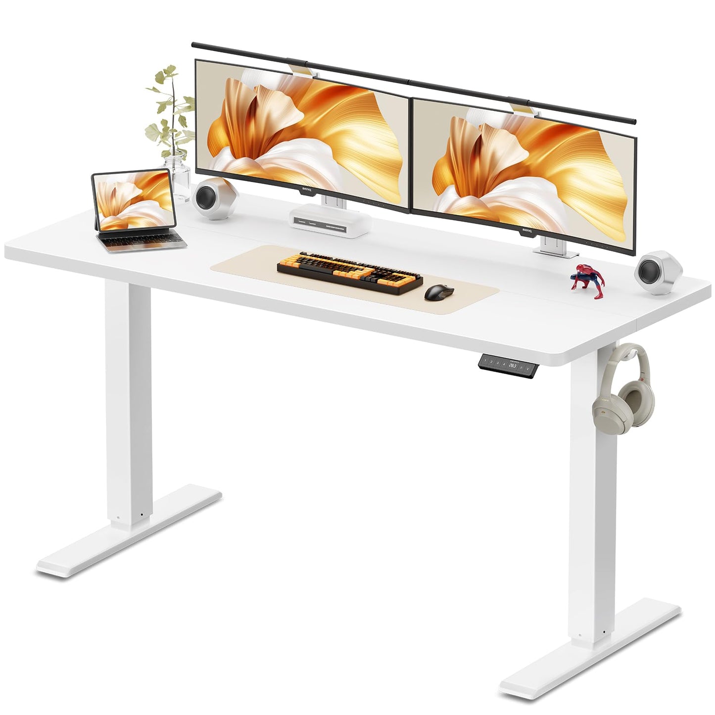 WALKINGDESK Electric Standing Desk, 140 x 60 cm, White
