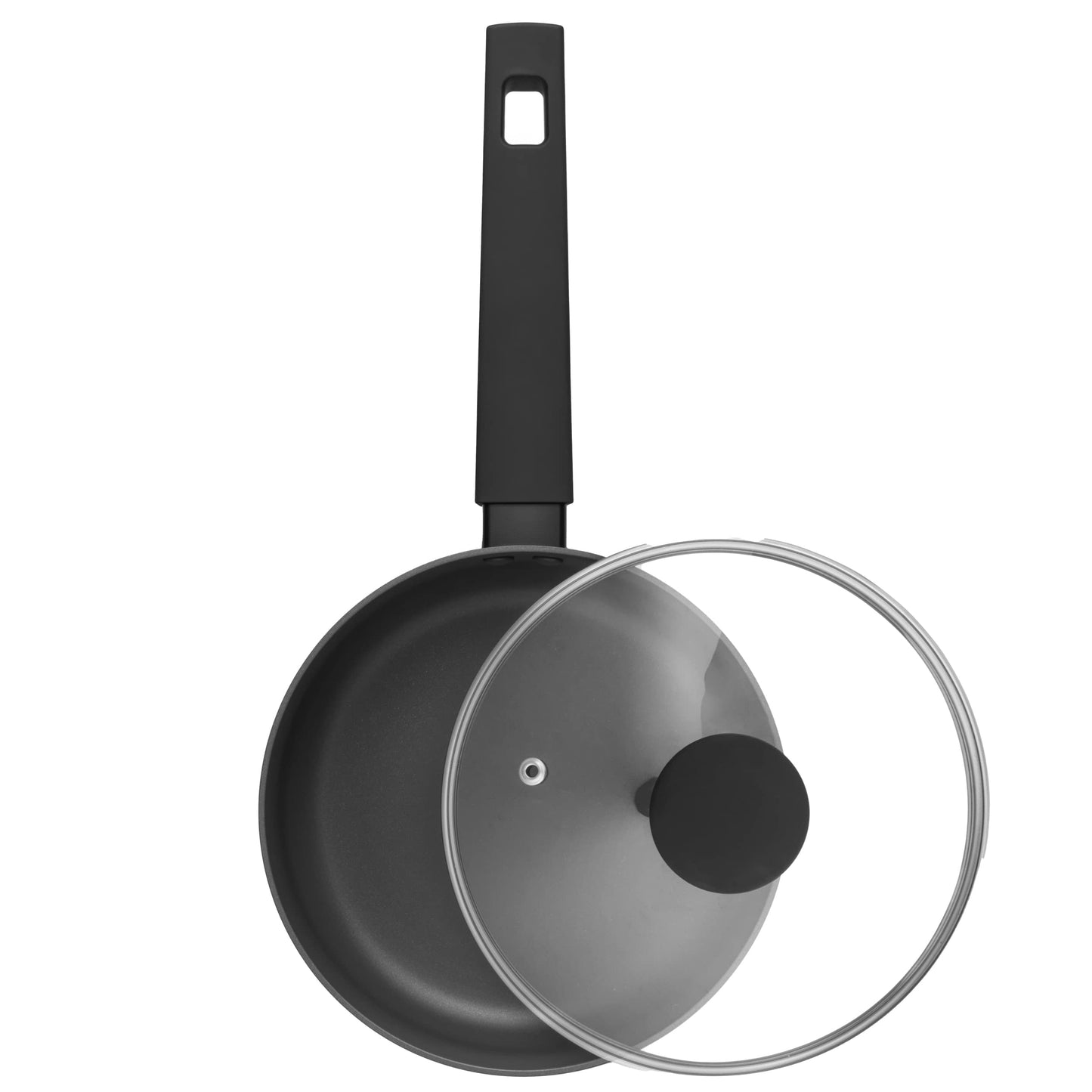 Russell Hobbs COMBO-8693 Saucepan Set  Non-Stick Pans, Induction, With Glass Lids, High Performance, Easy-Clean, Use Little/No Oil, Soft-Touch