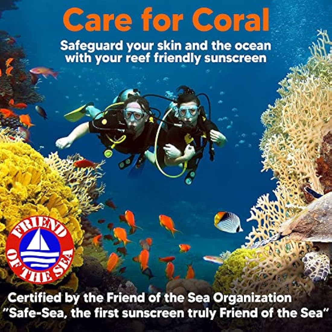 Safe Sea Zinc Oxide Sunscreen SPF50 | Clear Mineral Face Sunscreen Without White Cast | Anti-Jellyfish Sting Protective Lotion | Coral Reef Safe | Travel Size - 60ml (2 tubes)
