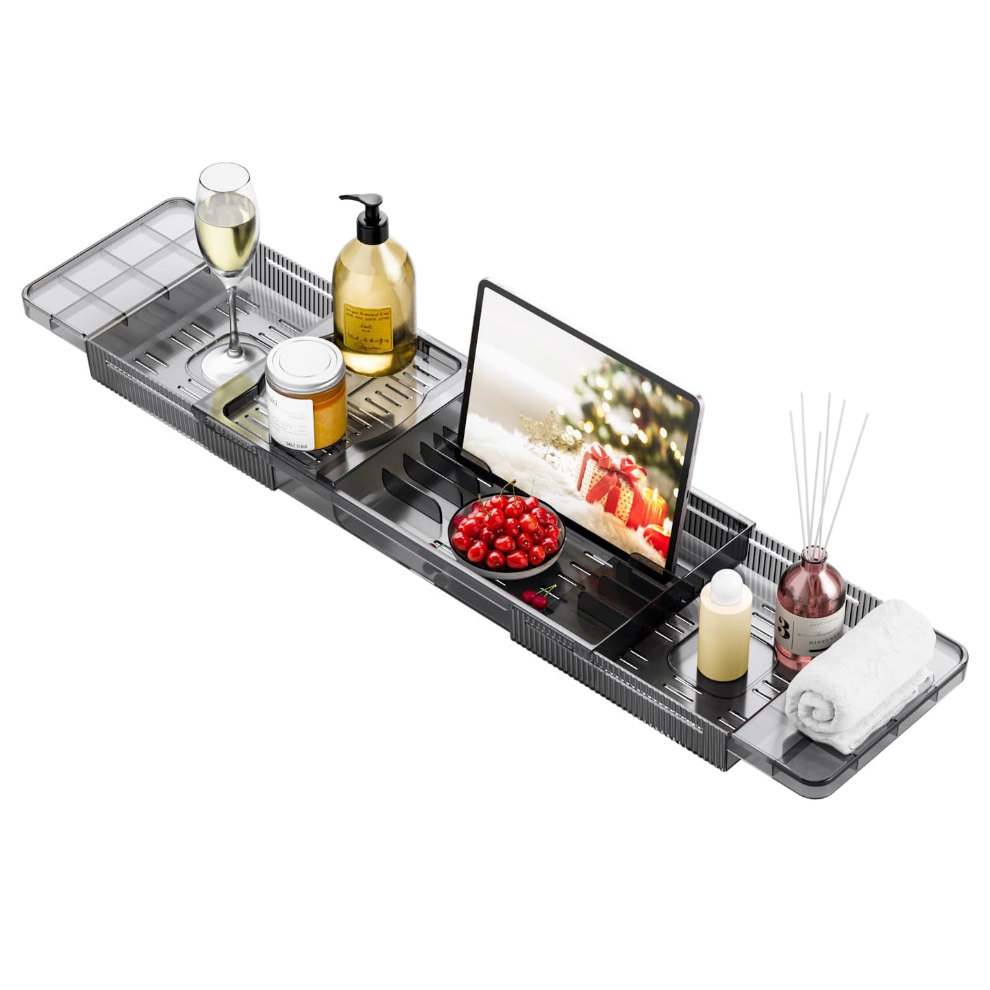 Bath Trays for Across the Bath, Extendable Deep Calm Bath Caddy, Acrylic Bath Shelf Bathroom Accessory, Home SPA Boards for Adults