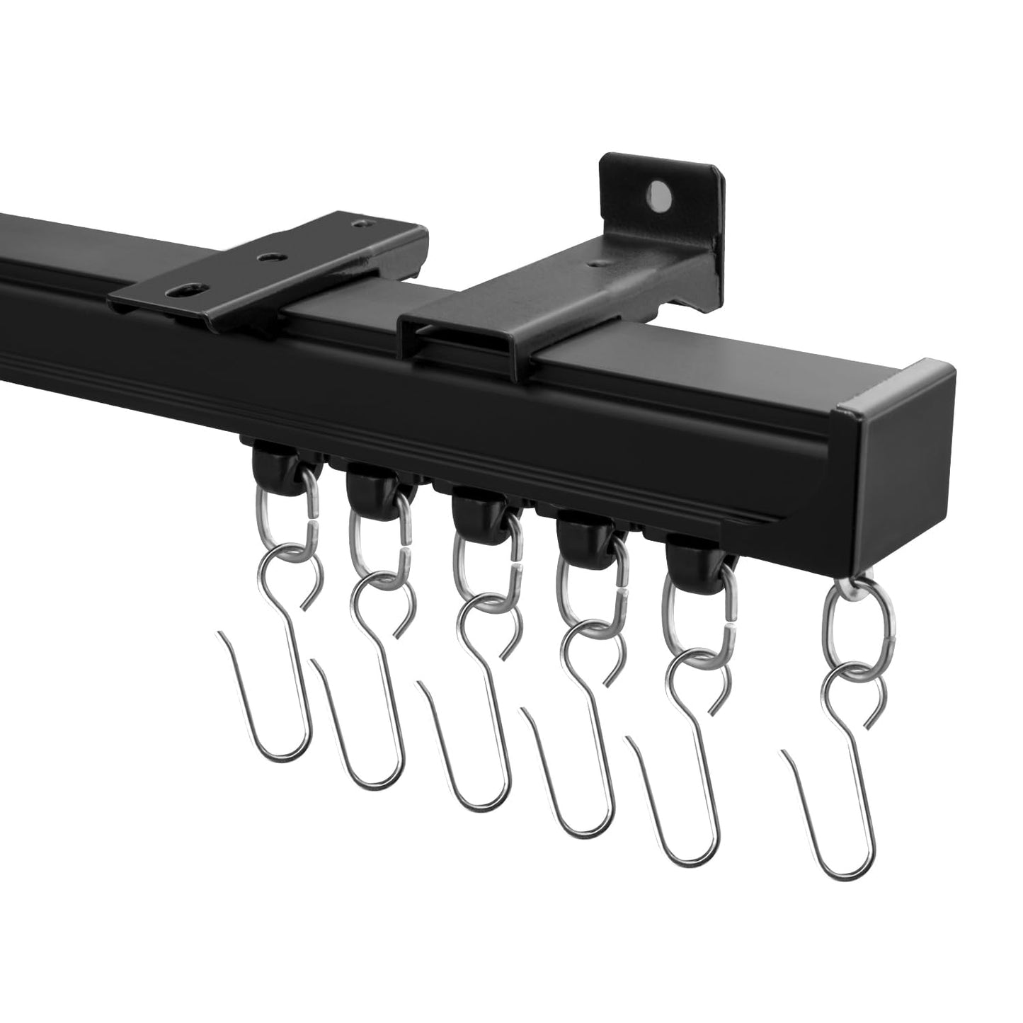 Hoeflife Ceiling Curtain Track, Curtain Track Ceiling Mount, Room Divider Curtain Rod or Wall with Rolling Hooks, Ceiling Shower Curtain Tracks