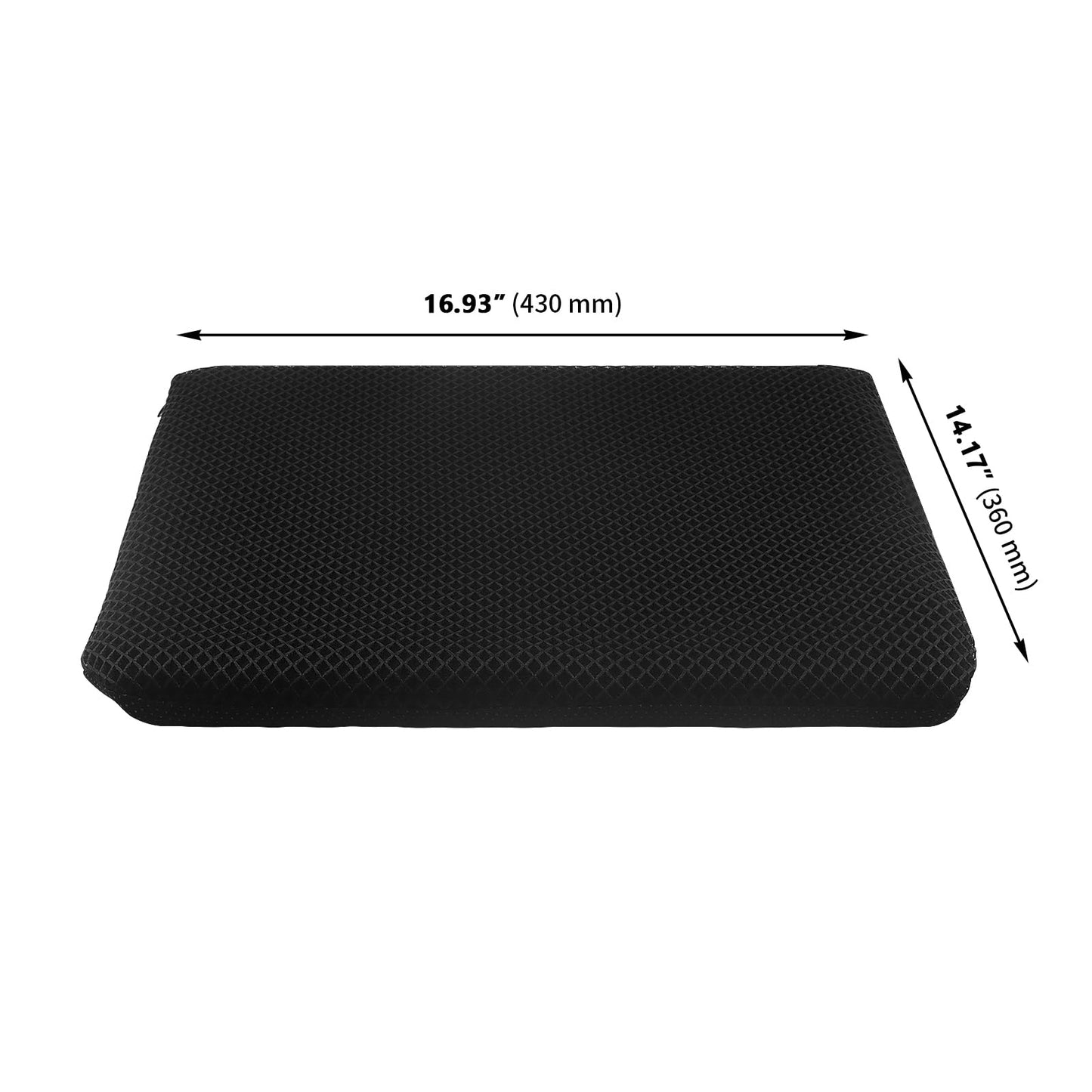 MAKTSAM 2 PCS 43 x 36cm Gel Seat Cushion, Soft Sitting Honeycomb Cushion with Non Slip Cloth Cover for Office, Home, Car, Wheelchair, Black