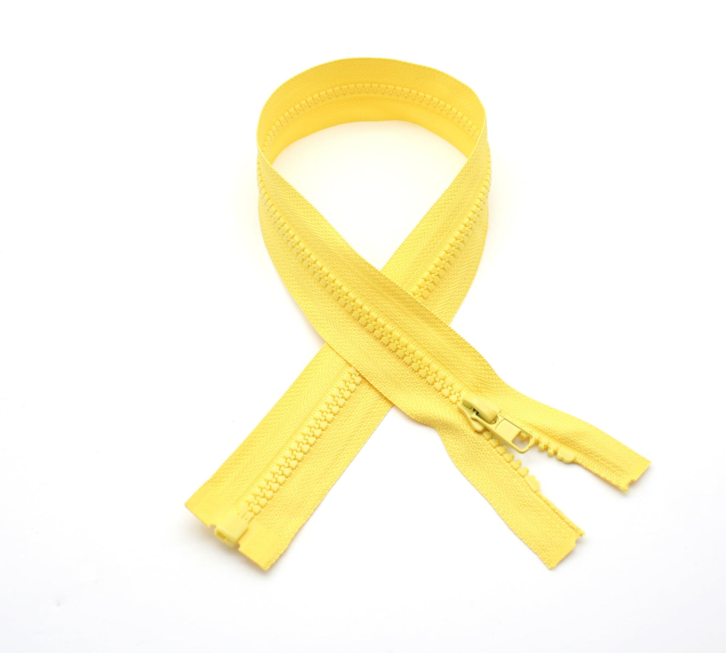 DOJA Barcelona | Open Zip Jacket | Pack 10 | 50 cm | Number 5 | Yellow | Zips by the Metre for Sewing | Zips for Jackets, Trousers, Bag, Jeans, Coat