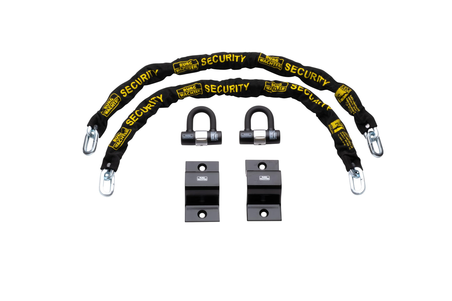 Burg-W?chter GKM10mm Duo Kit Sold Secure Diamond & Gold 10mm Keyed Alike Twin Pack, Black, 1M Chain, Lock & Ground Anchor