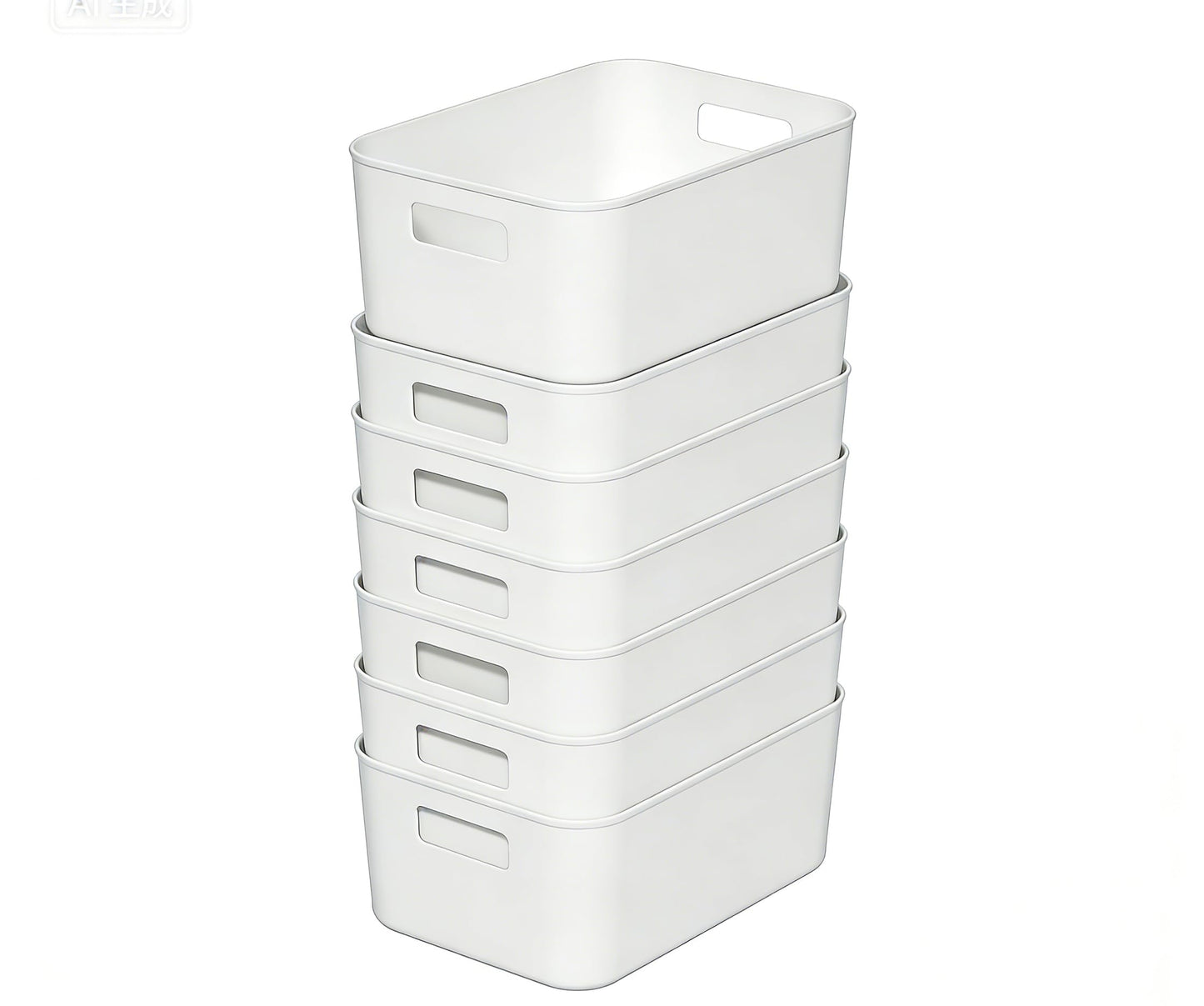 Furnestorica Pack of 10 Plastic Storage Boxes with Handles, Stackable Organiser Box 20.5 x 14.5 x 7.5 cm for Kitchen, Bathroom, Cupboard, Shelf