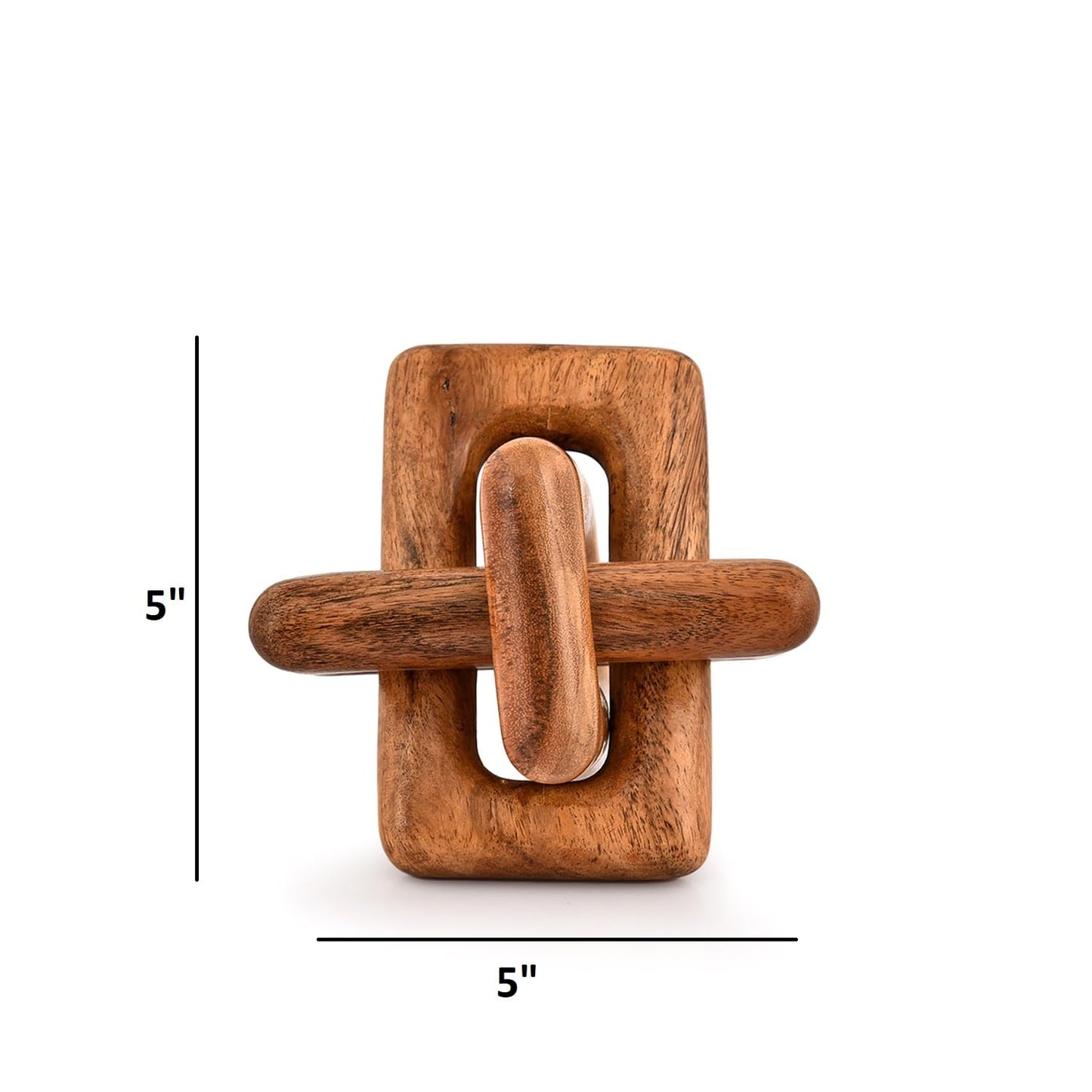 EDHAS Coffee Tables 3 Link Wooden Knot Decorative Living Room Decor Unique Appearance Durable Accessories (5" X 5" X 5")