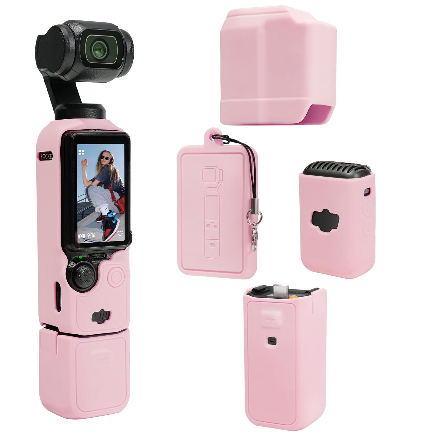 TYUANDOUER Protective Case for DJI Osmo Pocket 3 / Xtra Muse Camera, Soft Silicone Grip Cover with Screen Protection & Mic, Lightweight, Anti-Scratch,