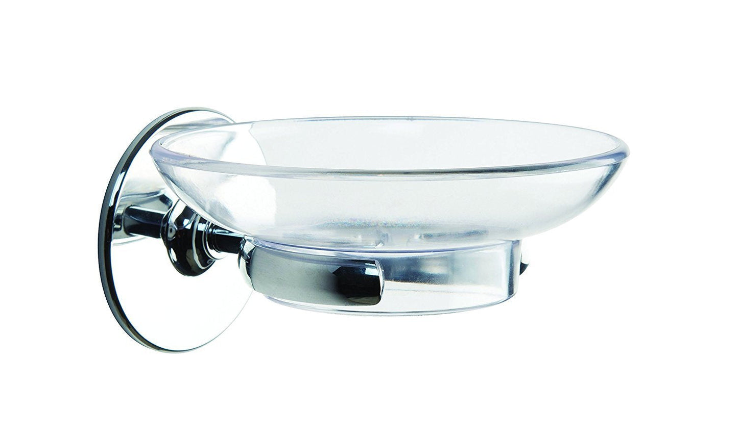 Croydex Chrome Duo Fix Glue or Screw Fix Slim Design Soap Dish