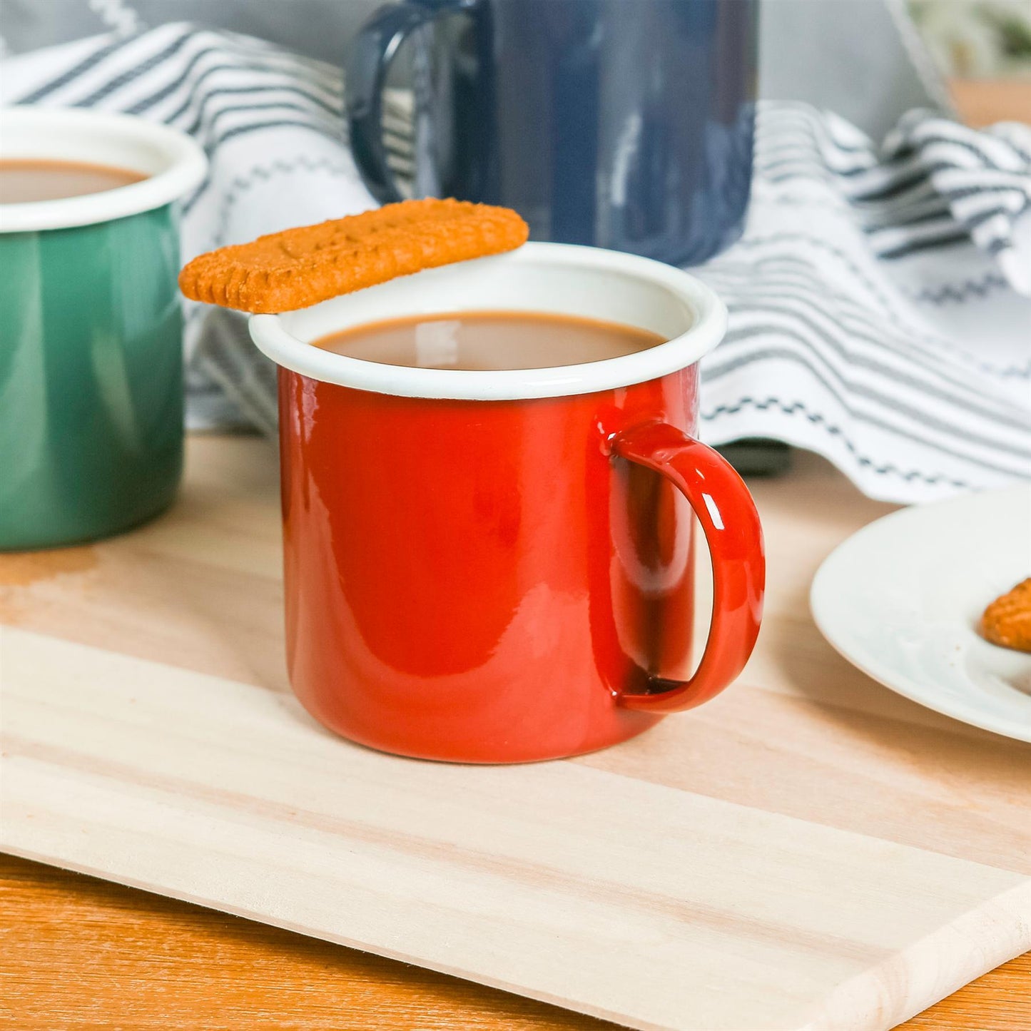 375ml Coloured Enamel Mugs - Pack of Six
