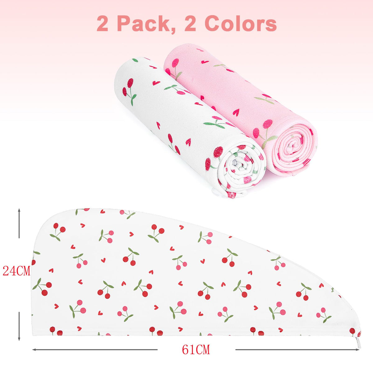 Unicorn Castle 2 Pack Kids Microfibre Hair Towel Wrap, Absorbent
