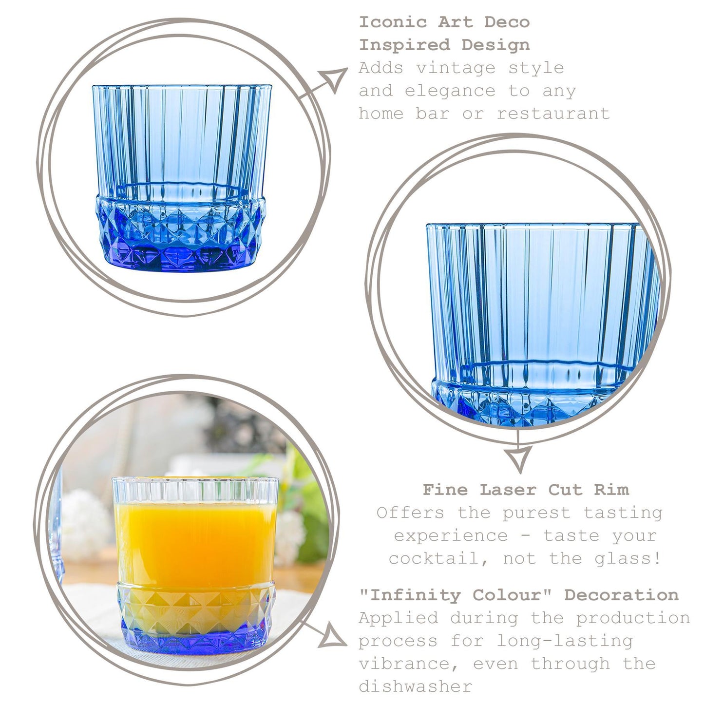 300ml America '20s Tumbler Glasses - Pack of Six