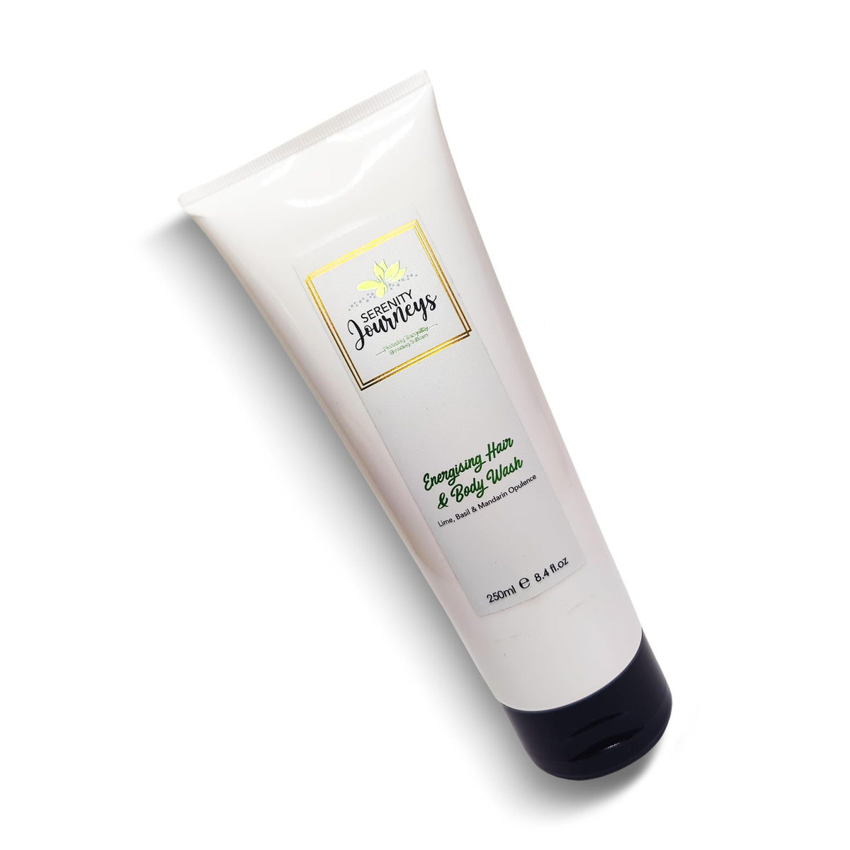 Serenity Journeys Energising Hair & Body Wash ? Lime, Basil & Mandarin | Vegan, SLS-Free | 2-in-1 Hydrating Shower Gel for Women & Men, 250ml