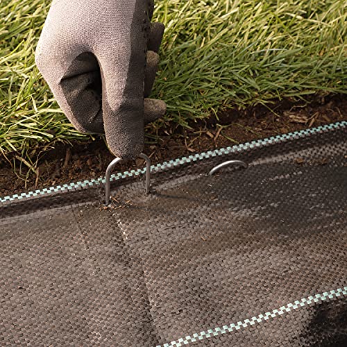 GardenMate Pack of 250 x 6''/150mm galvanised 2.9mm thick steel U shaped Garden Securing Pegs