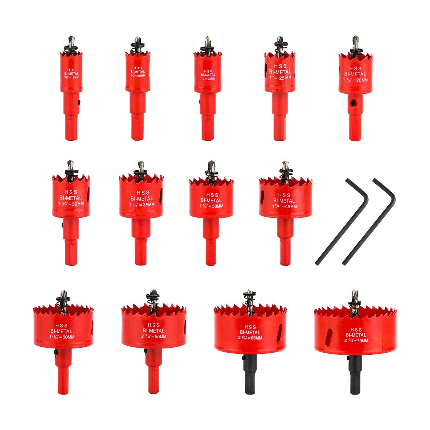 Hole Saw Set, 13Pcs 18mm - 75mm Hole Saws Drill Bit with Hex Shank and Centring Drill, Hole Cutter Drilling Holesaw Kit for Wood Soft Metal Plastic