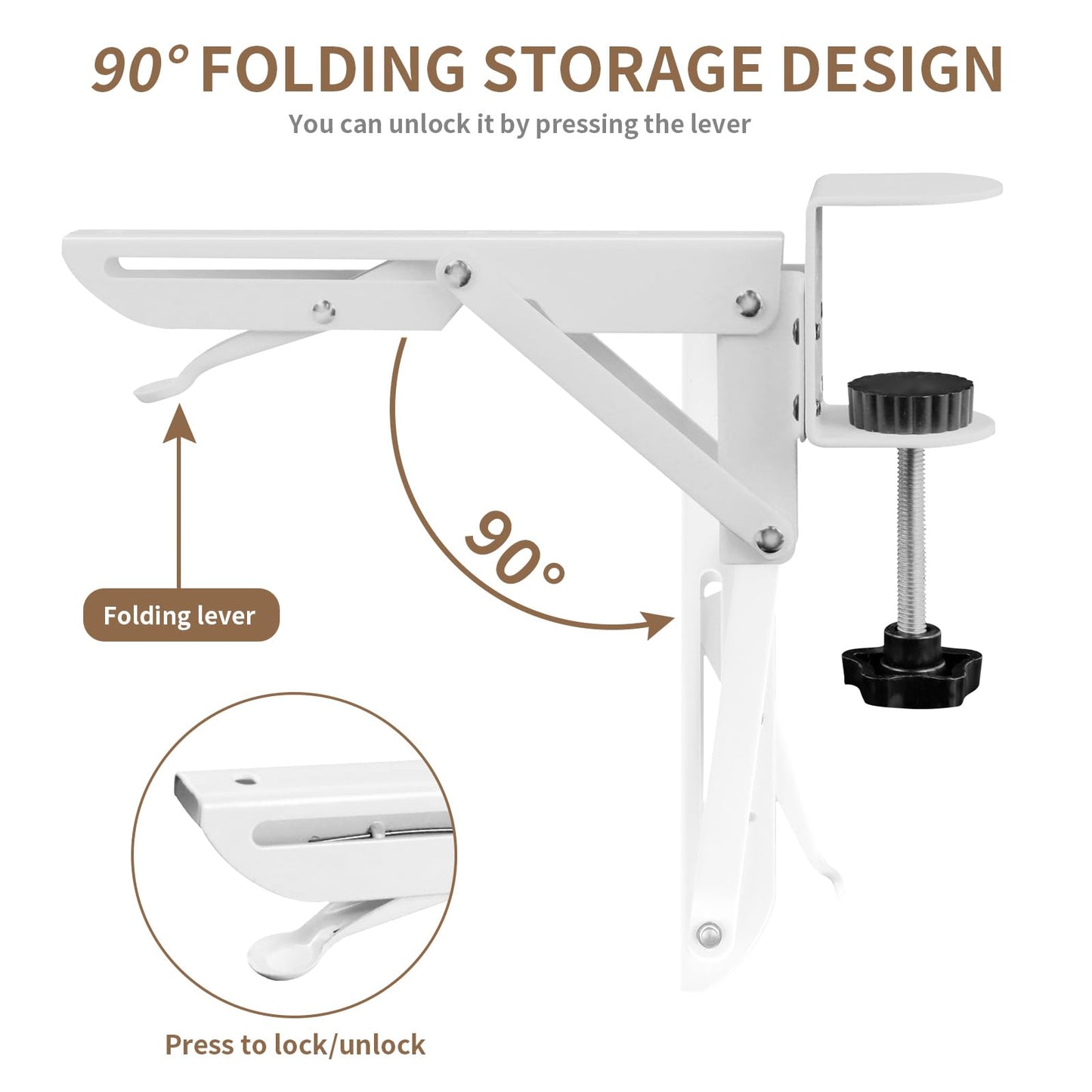 Under Desk Drawer, Removable Shelf Without Drilling, Removable Keyboard Holder with Adjustable C Clamp, Silent PC Keyboard Support