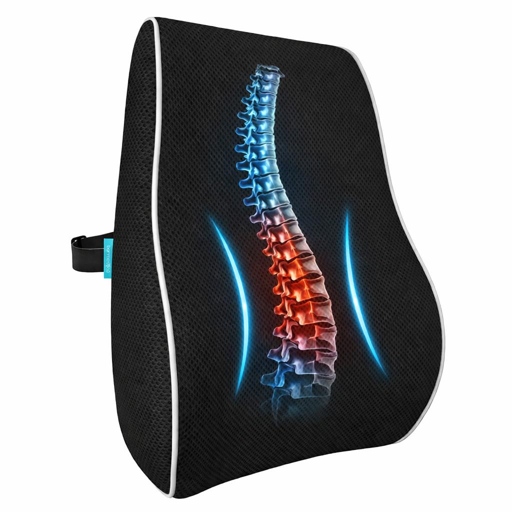 bonmedico Memory Foam Back Pillow for Office Chair Black