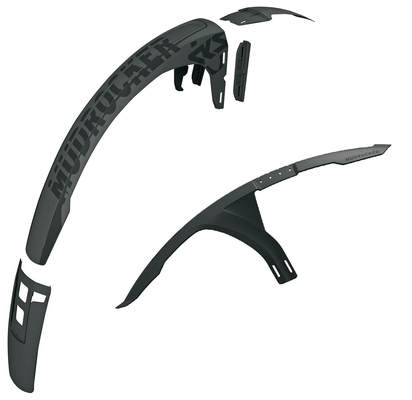 SKS GERMANY MUDROCKER Set Mudguard Set for Mountain Bikes (Bicycle Accessories Made of Impact-Resistant High-Performance Plastic, Innovative
