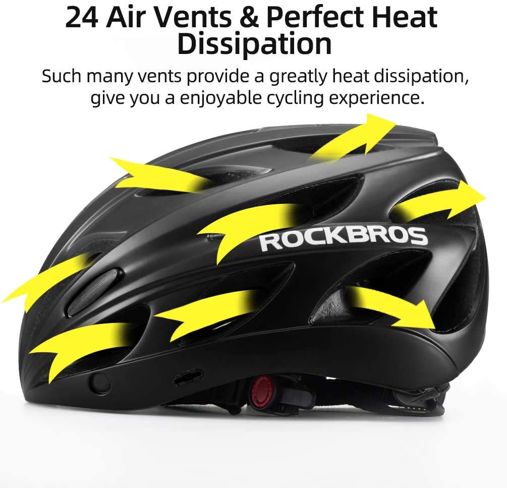 ROCKBROS Bike Helmet Adjustable Bicycle Helmet Lightweight with Detachable Magnetic Goggles Visor Adult MTB Road Bike