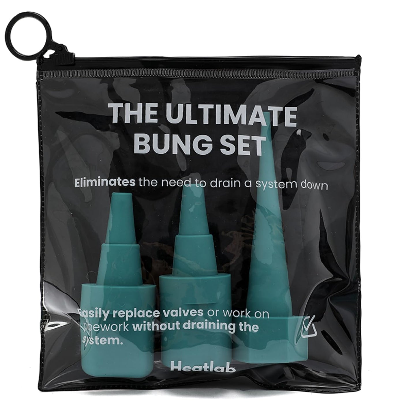 Heatlab The Ultimate Bung Set Plumbing Tools ? Rubber Bung Radiator Draining Kit with 15 mm & 22 mm Bungs + DripStopper & Storage Bag ? Header Tank