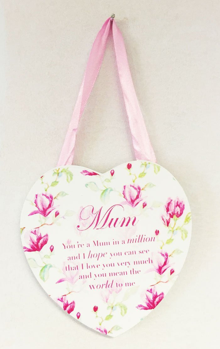 Nan / Mummy / Mum Heart Wall Plaque Gift Ideas For Her Birthday / Mothers Day-Mum