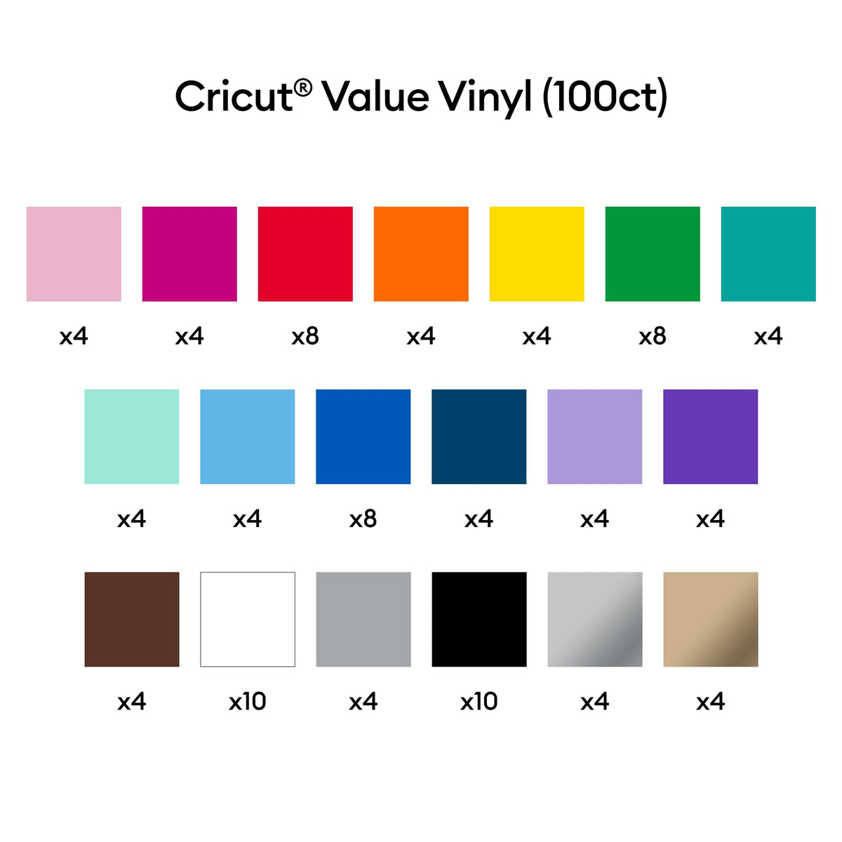 Value Vinyl - Matte, Rainbow Sampler - 12x12 in (100)