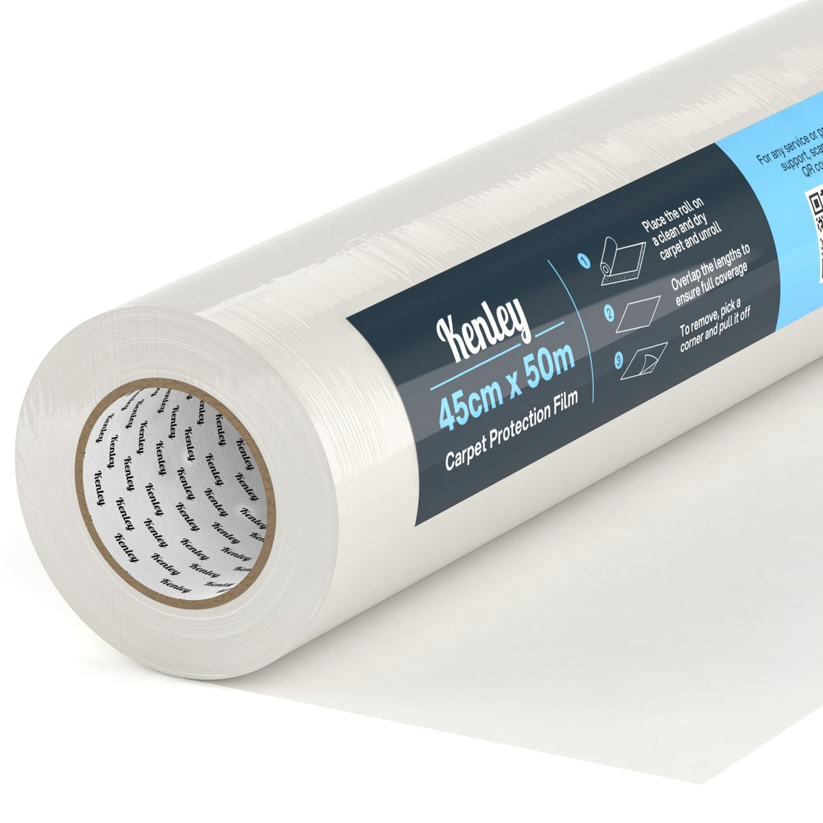 Carpet Protector Roll - Self Adhesive Carpet Protection Film - Sticky Clear Plastic Carpet Stair Hard Floor Cover - Heavy Duty Puncture Resistant &