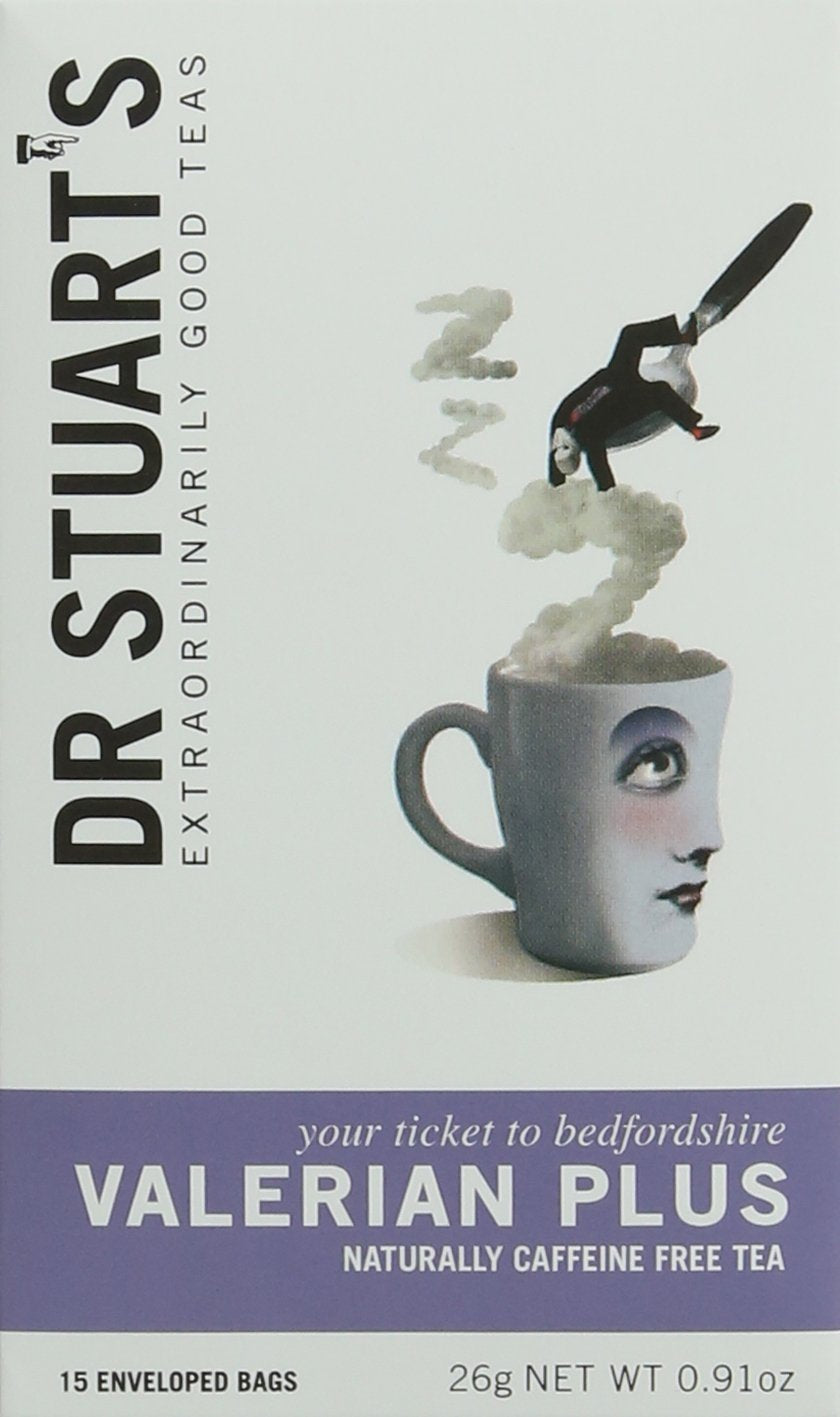 Dr Stuarts Valarian Plus Herbal Tea 15 Bags (Pack of 10) - Made in a Carbon Neutral Factory - Queens Award For Enterprise