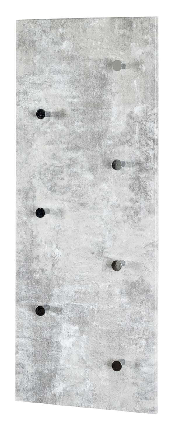 HAKU M?bel Wardrobe Concrete Optic, Chrome, Mdf, Metal - Size: W 80 cm X H 30 cm X D 6 cm, Style: Modern