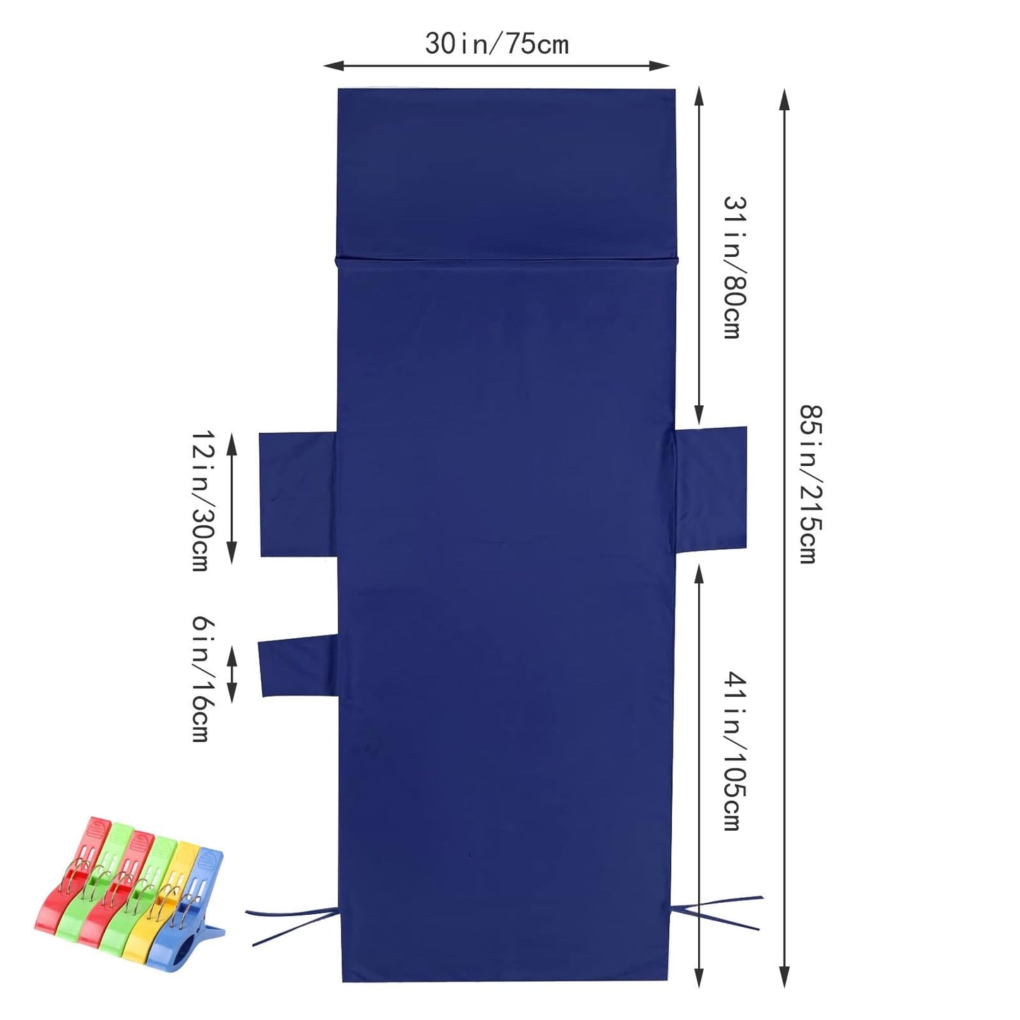 MARFOREVER Beach Sun Lounger Towels with Pockets 210 x 76 CM Microfiber Beach Sunbed Towels Quick Dry Beach Chair Cover for Summer Outdoor Pool