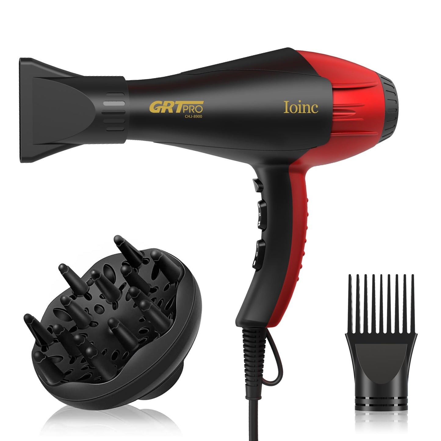 Professional Hair Dryer 2400W Powerful AC Motor Negative Blue Ionic Hairdryer with 1 Diffuser & 2 Concentrator,2 Speed 3 Heat Setting, Cool Shot