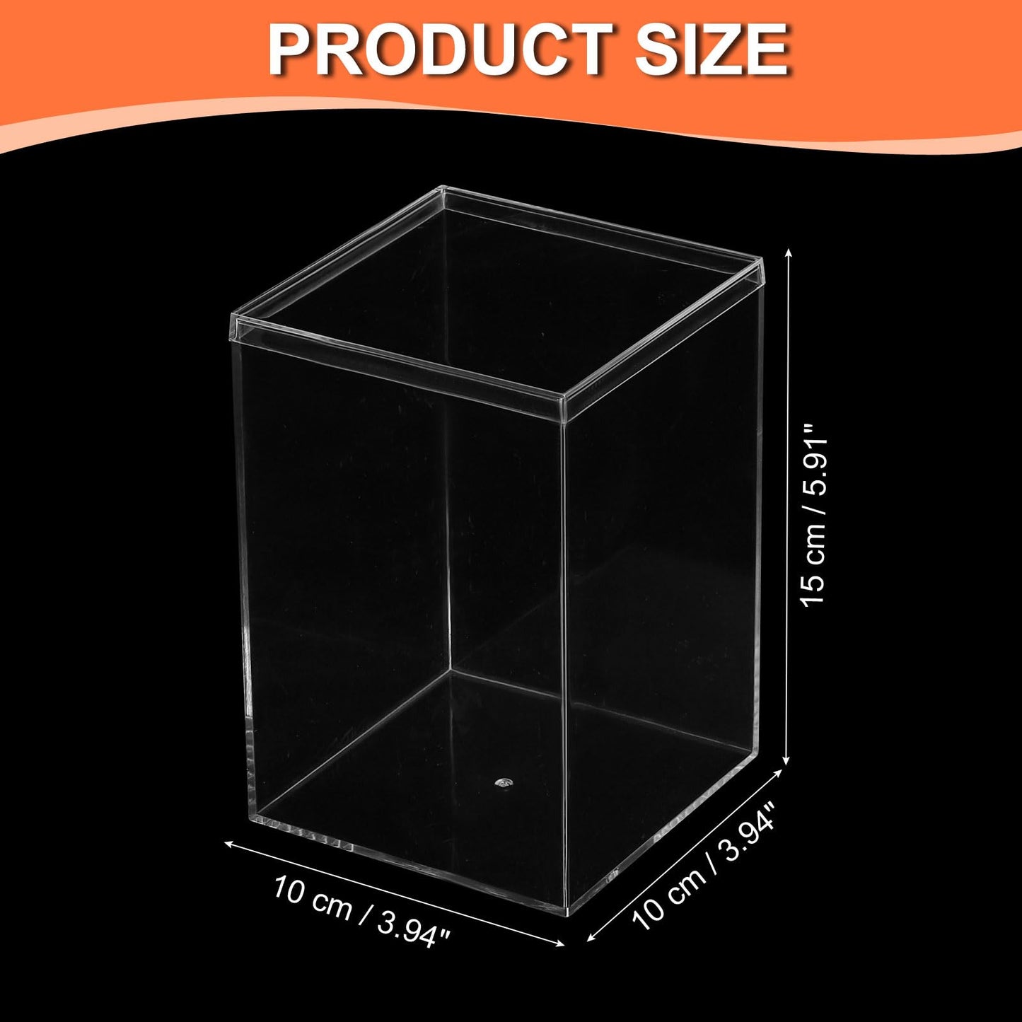 PATIKIL Acrylic Box with Lid 5.91" x 3.94" x 3.94", Clear Acrylic Display Boxes Plastic Square Cube Containers Storage Organizer for Candy Tiny