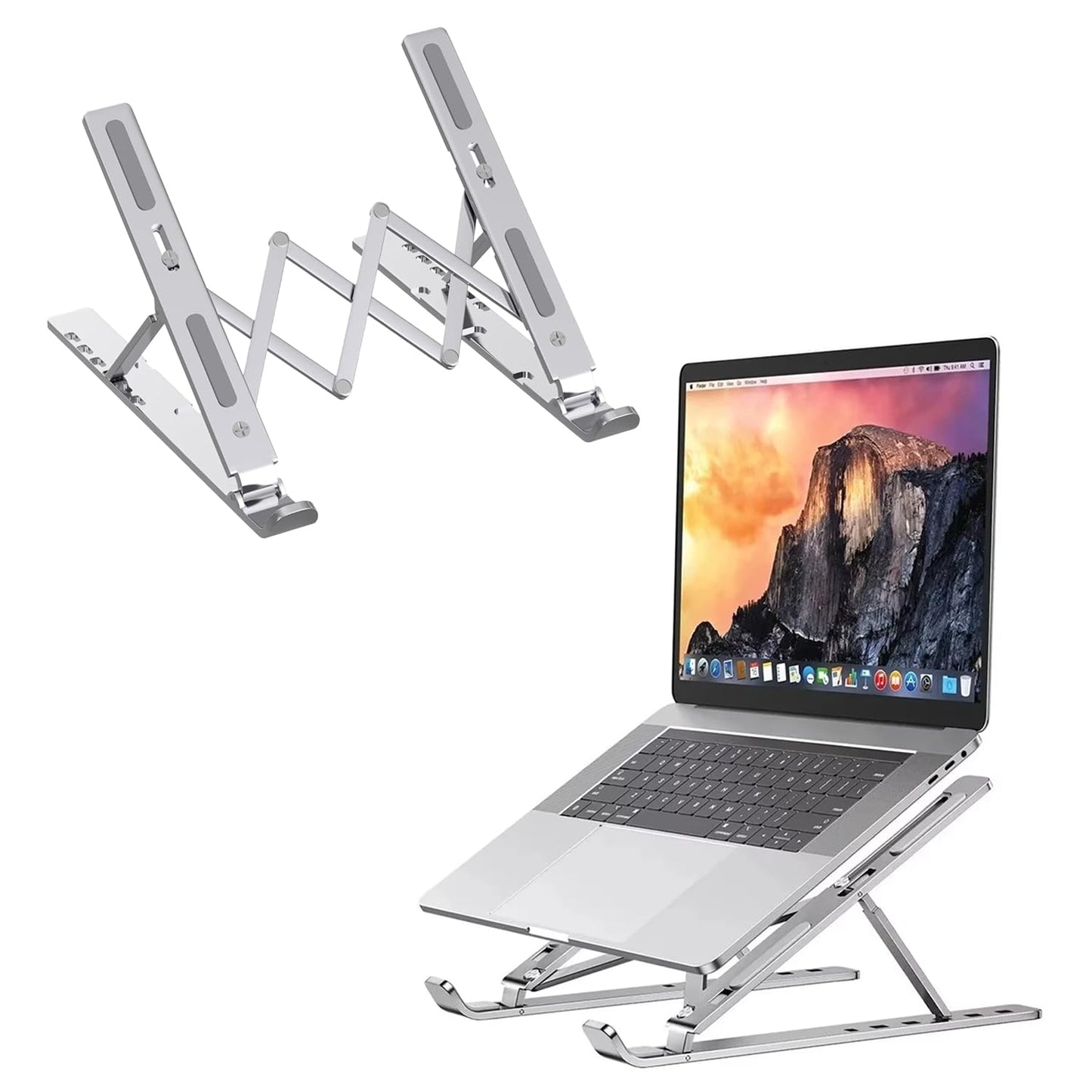 Roe Tenpo Laptop Stand For Desk, 6 Levels Height Adjustable Laptop Riser For Desk, Foldable & Portable, Compatible with MacBook Air/Pro, HP, ASUS