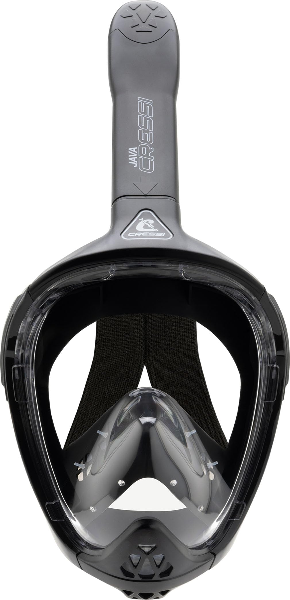 CRESSI Java Full Face Mask Black/Black L/Xl-Unisex Full Face Snorkel Mask, Ultra Clear Anti Fog Lens, 100% Silicone, Snorkel Dry with Safety Valves,