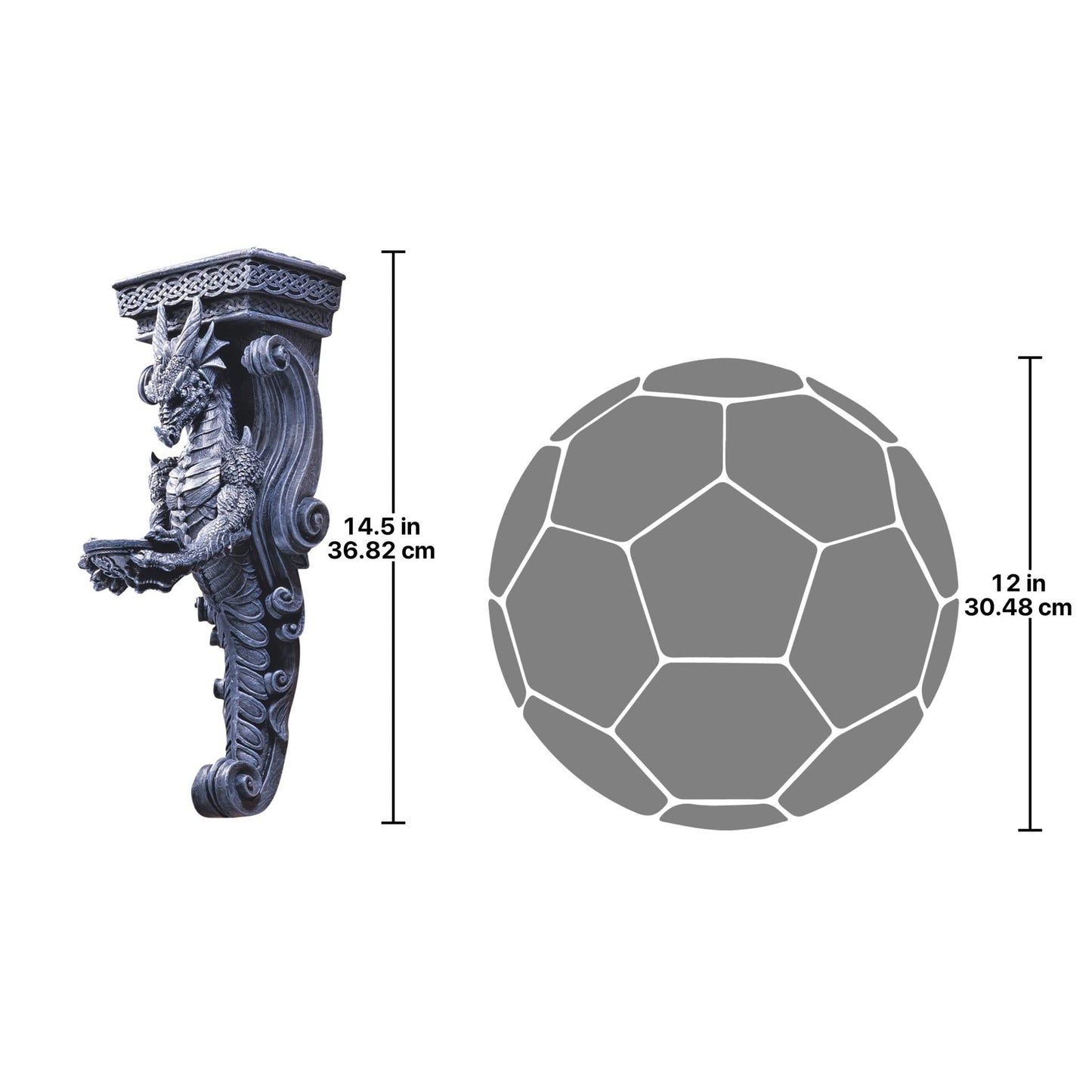 Design Toscano CL3826 Dragons of Darkmoor Castle Wall Caryatid, 14 Inch