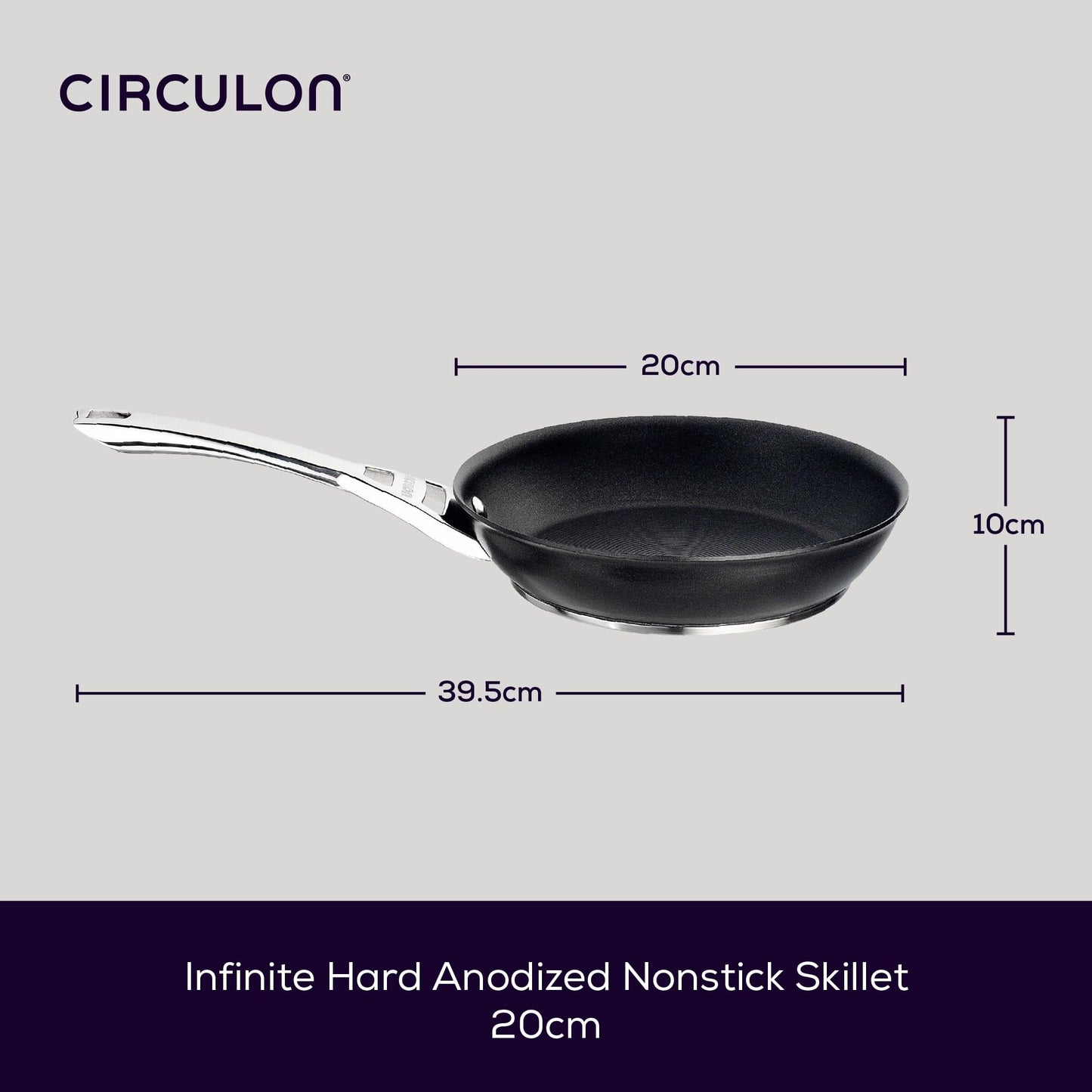 Circulon Infinite Non Stick Frying Pan 20cm - Induction Frying Pan with Stainless Steel Handles, Dishwasher Safe Omelette Pan Non Stick, Durable