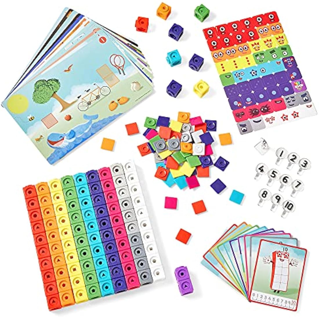 Learning Resources MathLink Cubes Numberblocks 1-10 Activity Set, Early Years Maths Learning, Build, Learn & Play in The Classroom & at Home