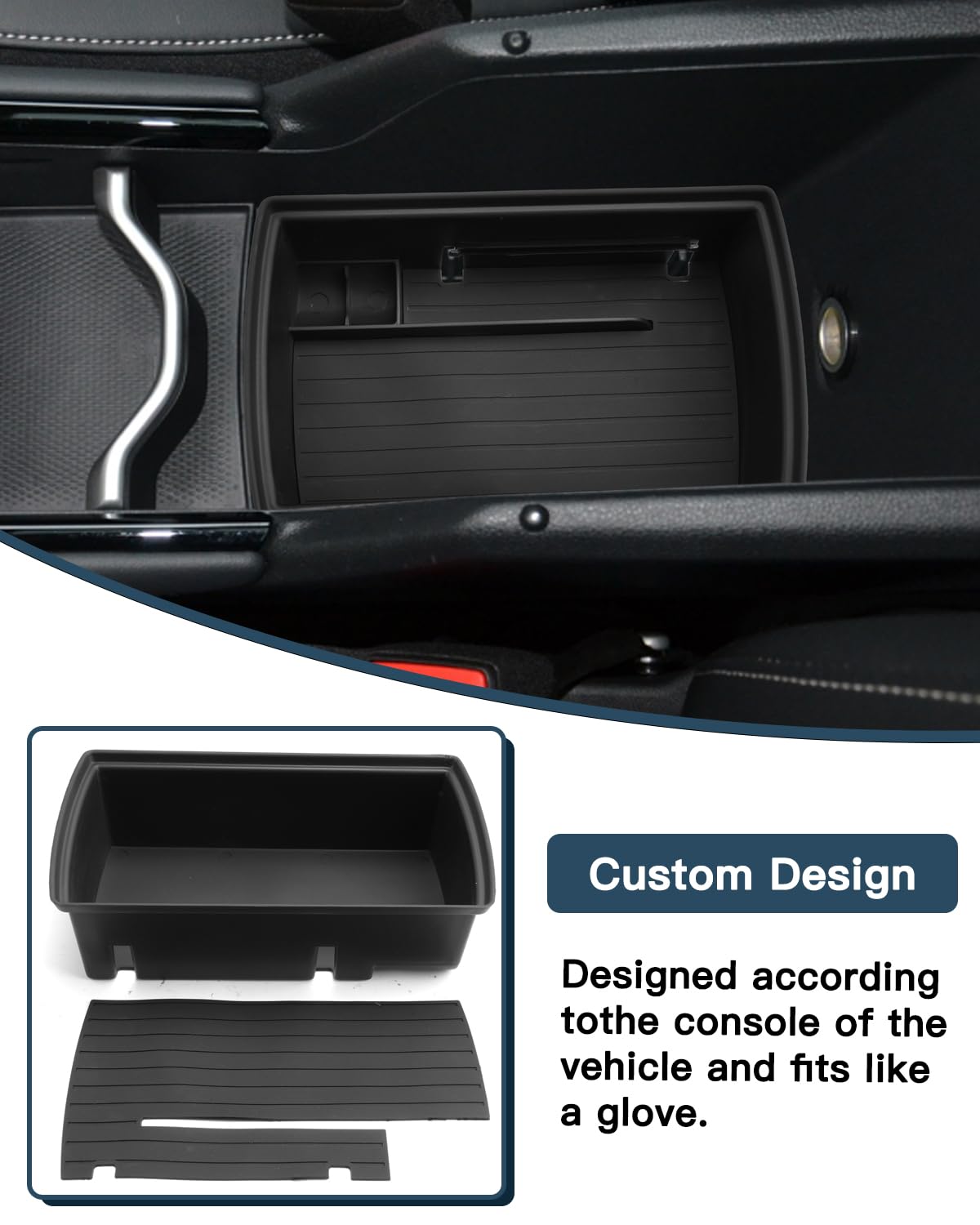 Ruiya Compatible with New VW Tiguan 3 2024 2025 2026 Centre Console Storage Box, Tiguan 3 Armrest Organizer Tray Centre Console Organizer Centre