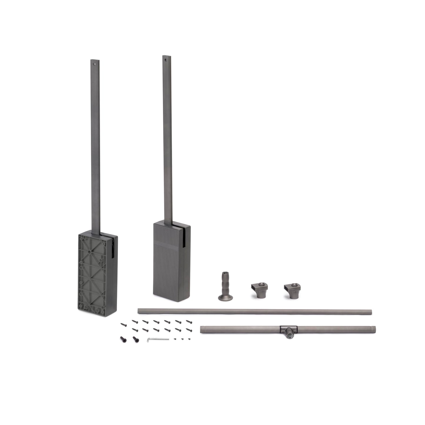 Emuca - Sway pull-down wardrobe rail lift, 830-1150mm, Steel, Aluminium and Plastic, Titanium painted