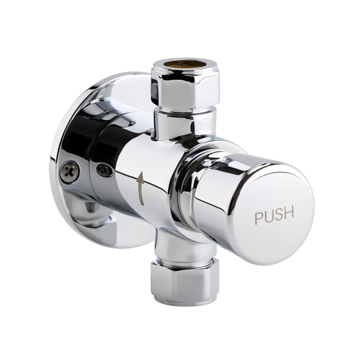 ENKI, Vision, BT4023, Chrome, Self-Closing Delay Action Shower Tap, Solid Brass Non-Concussive Shower Valve Tap, Push Button Bathroom Shower Valve,