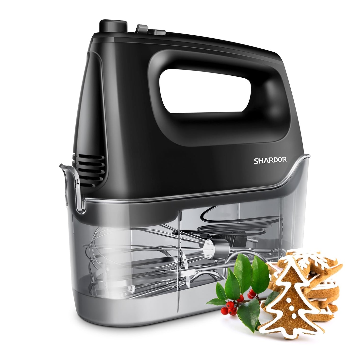 SHARDOR Hand Mixer Electric Whisk, 400W All-Pure Copper Hand Whisk,6 Speed & Turbo Mixer Electric Handheld, Snap-On Storage Case,5 Stainless Steel