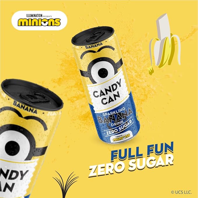 Candy Can, Minions, Banana Candy, Fizzy Drink, Nostalgic American Soda Flavours, Despicable Me, Sugar Free, Sparkling Pop Can