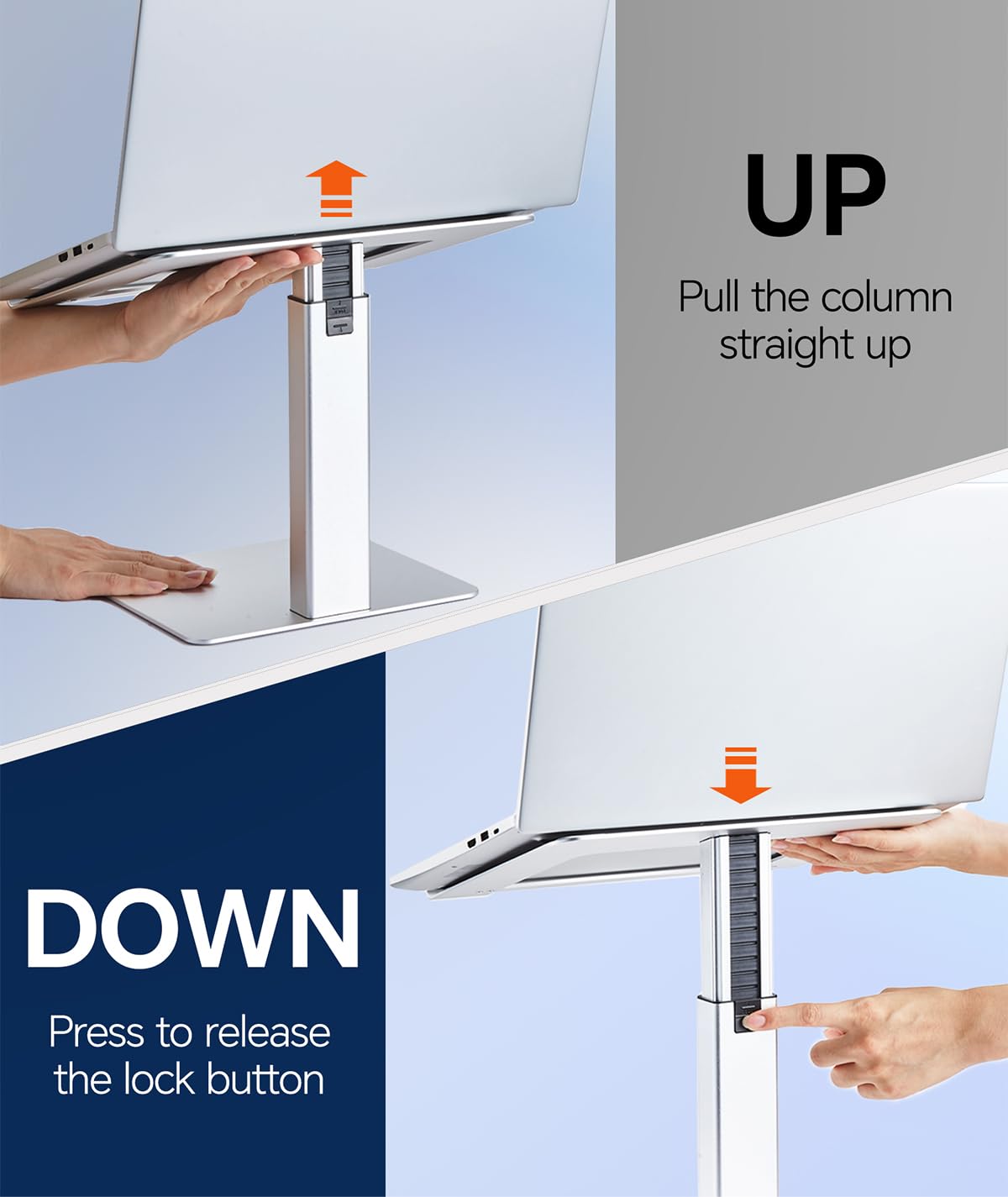 supamir Adjustable Laptop Stand for Desk, DJ Laptop Riser, Standing Desk Converter, Support Working on Computer Sitting/Standing, Compatible with