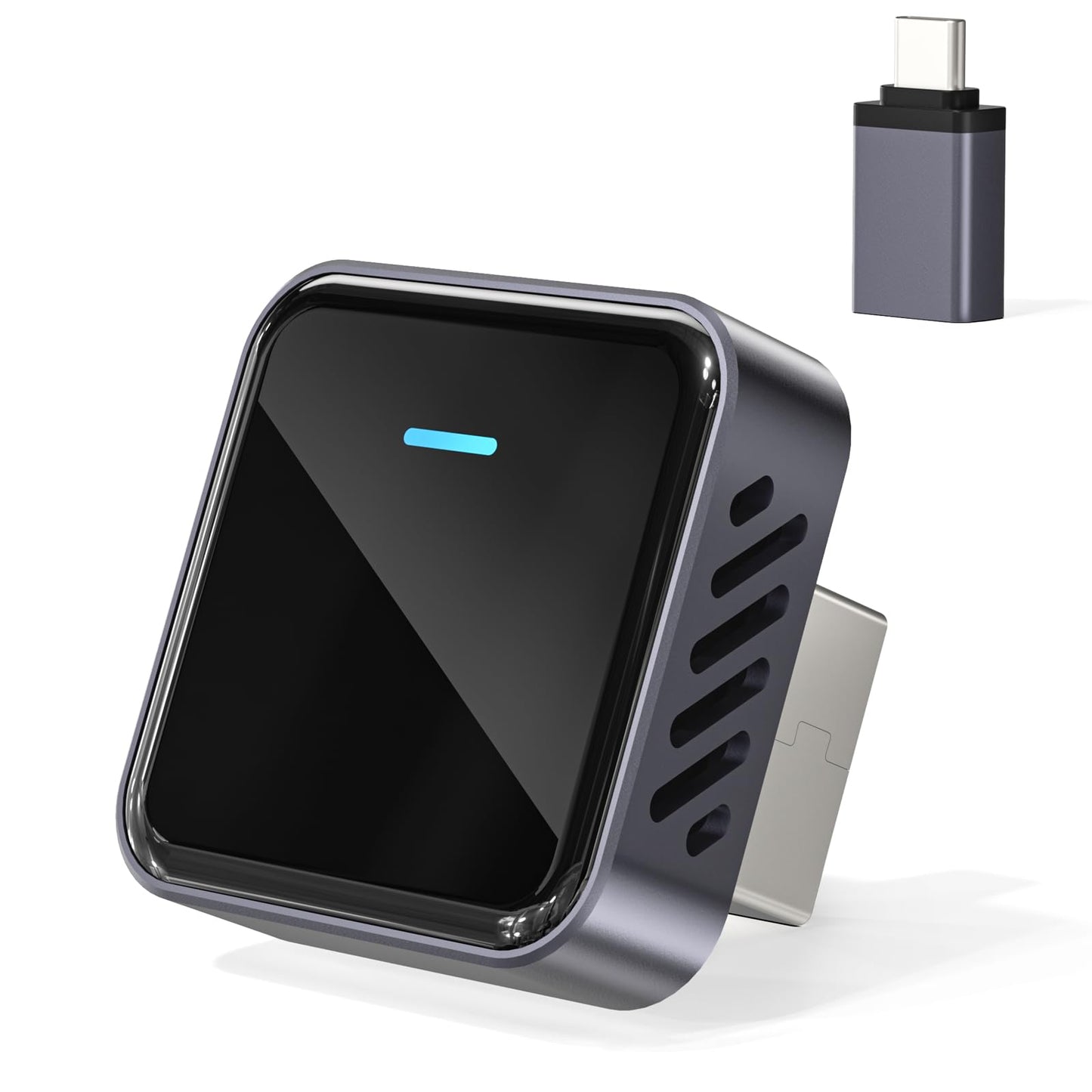Nano Wireless CarPlay Adapter for Apple iPhone, Convert Wired CarPlay to Wireless, Stable Control & No Delay Latency with USB-A to USB-C Adapter