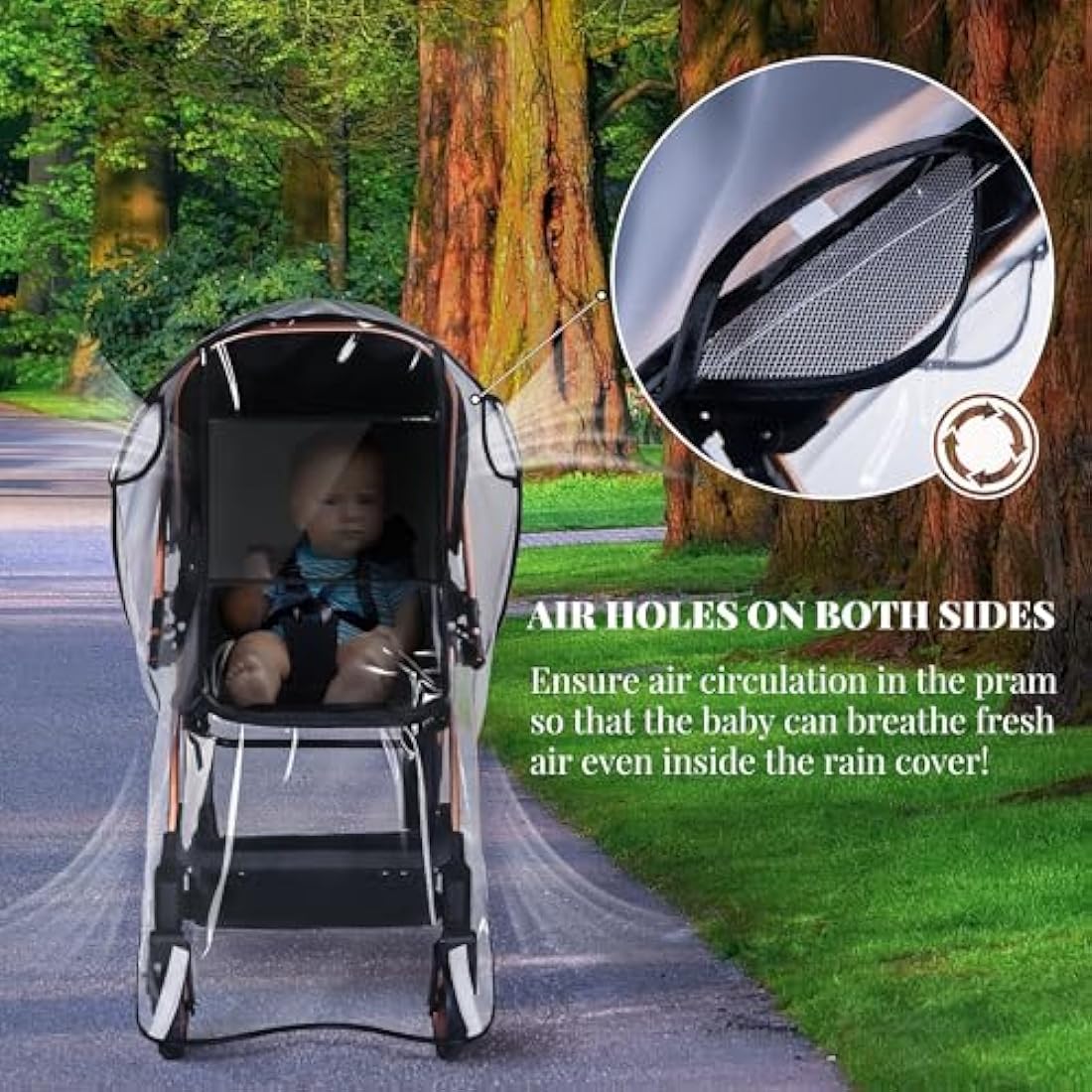 Bemece Universal Rain Cover for Pushchair Stroller Buggy Pram, Baby Travel Weather Shield